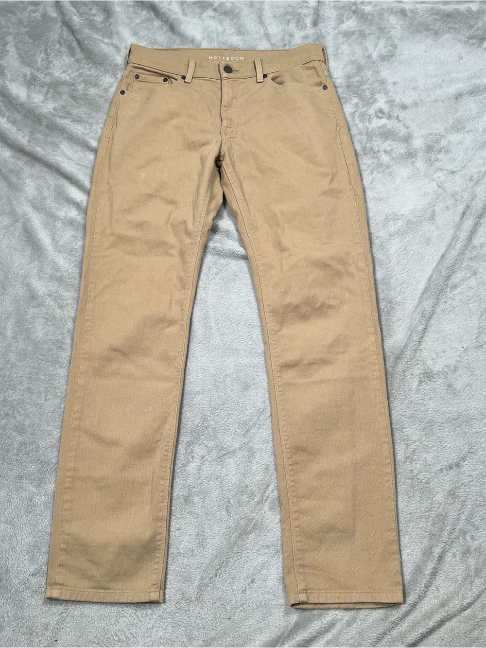 Mott and Bow Slim Mercer Jeans Mens 30x32 Tan Cotton Twill Khaki Pants Stretch